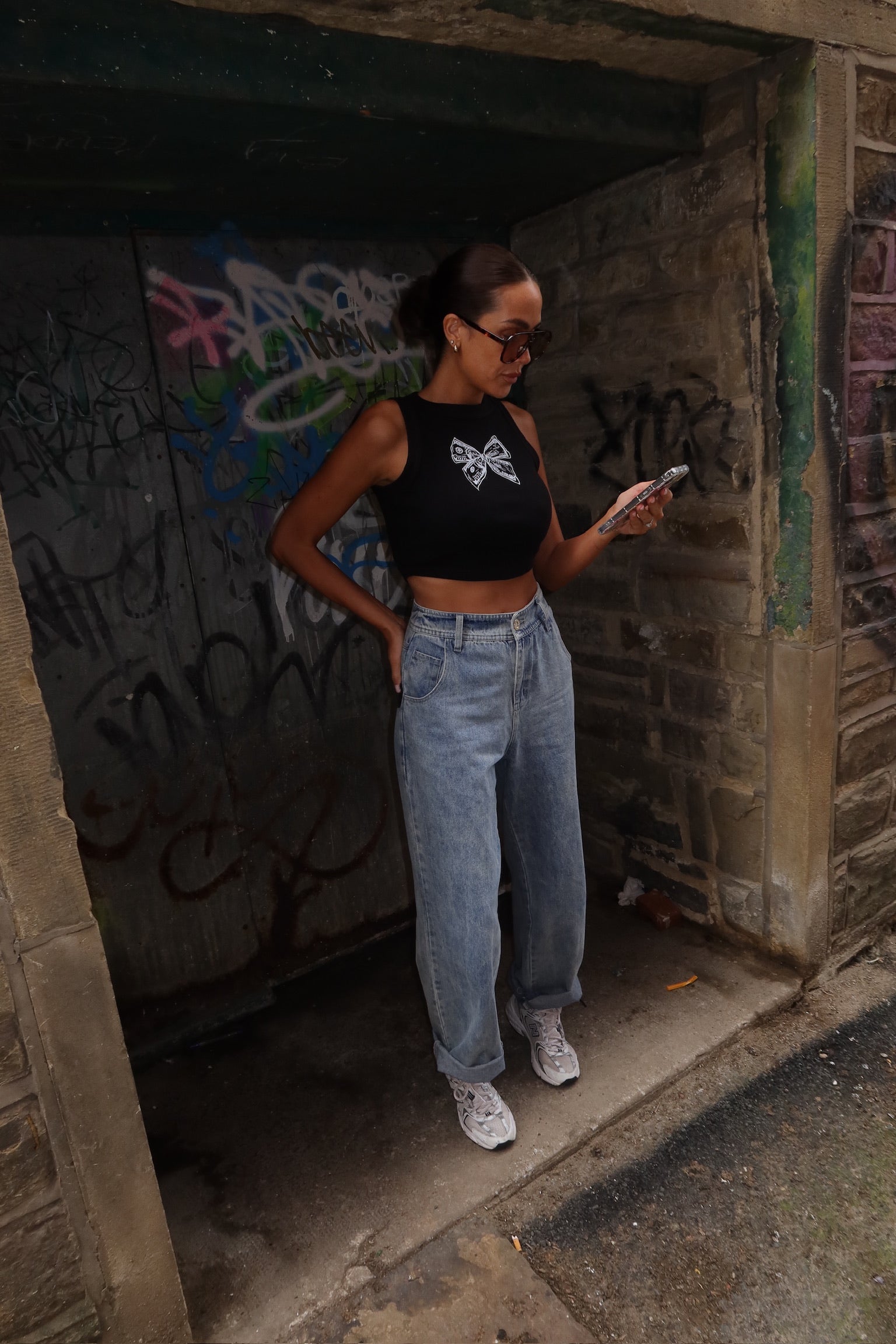 Money Bow Tank - White