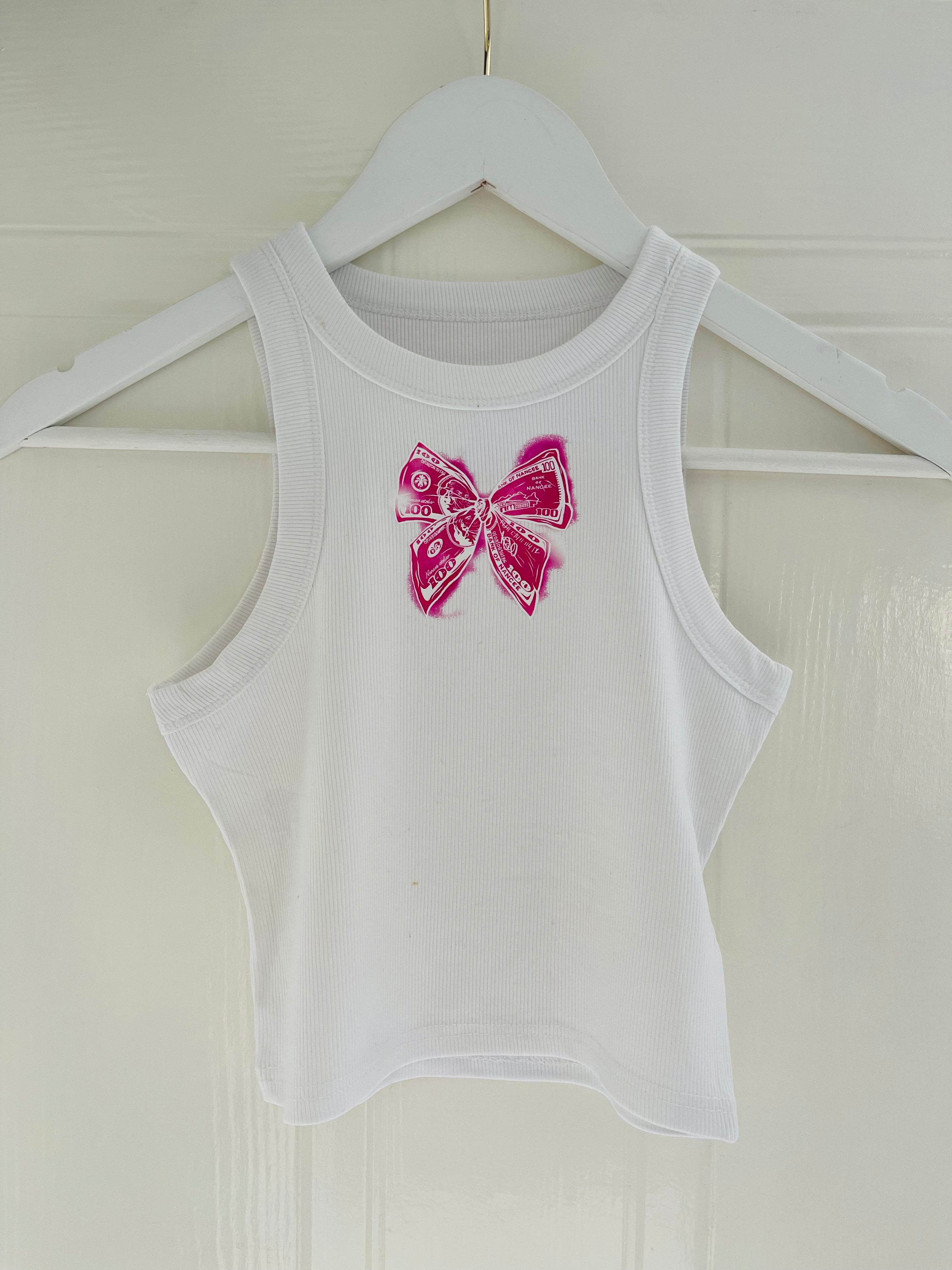 Money Bow Tank - Pink